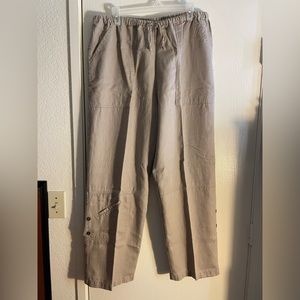 Tan linen pants by Chicos.  Size 3